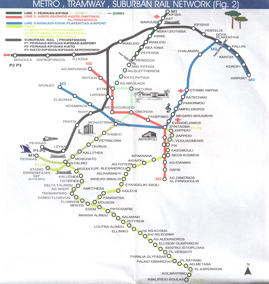 Athens Metro Map