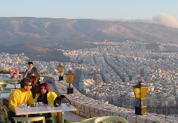 Cafe on Lycavettus overlooks all of Athens
