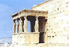 Caryatids, Acropolis, parthenon, Athens, archeology sites of Greece, ancient Greek sites
