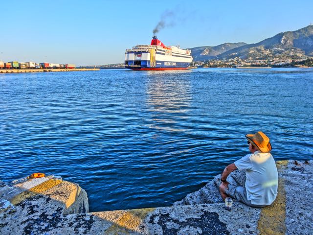 Hellenic Seaways ferry leaving Lesvos