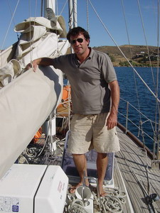 Stefan Ritcher aboard the sailboat Caraya II
