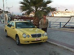George and his Mercedes Taxi in Athens, Greece