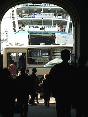 Ferries in Pireaus Greece