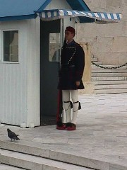 Evzone guarding Tomb of the Unknown Soldier in Athens