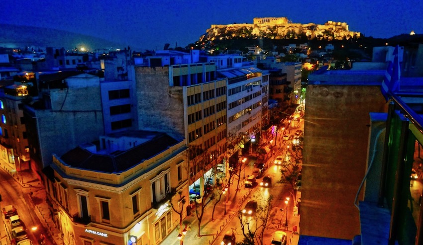 Athens by night, Acropolis