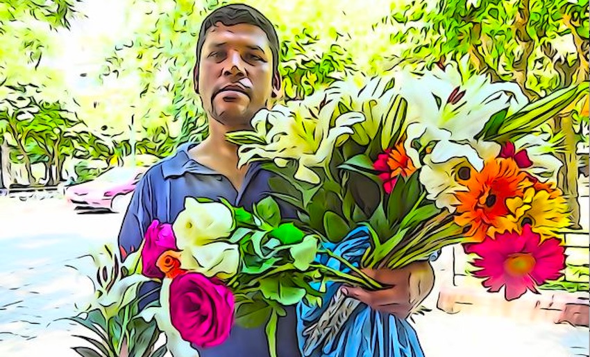 Pakistani flower seller, Athens