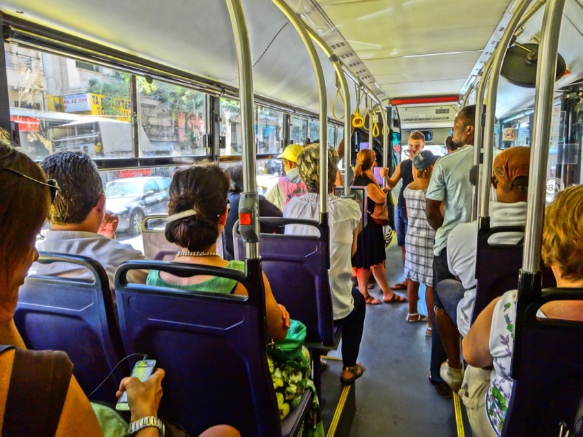 Athens public bus interior