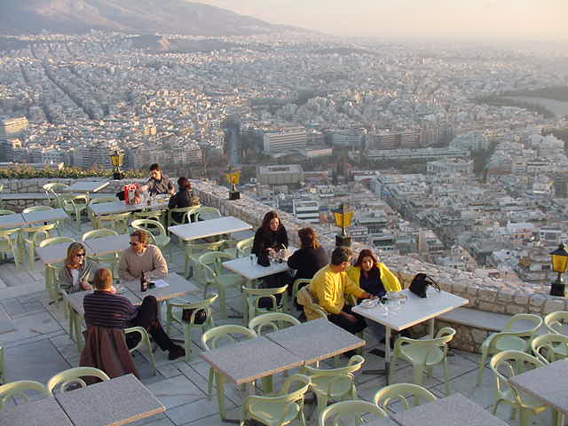 Cafe on Lycavettus overlooks all of Athens