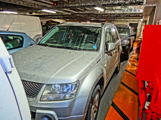 Car on Greek ferry