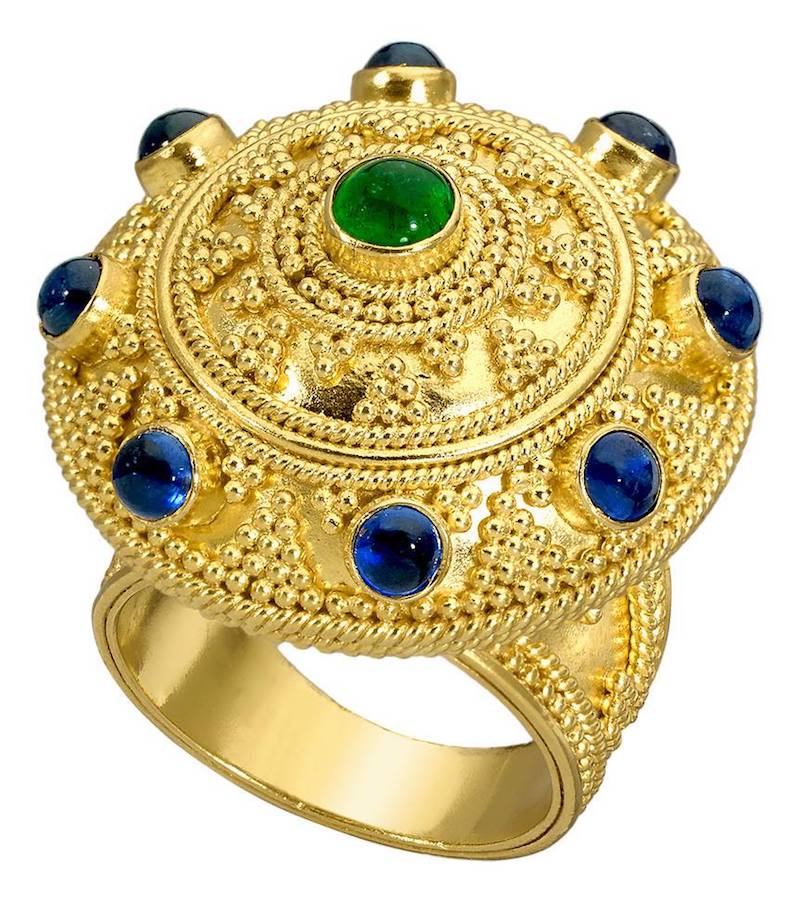 Gold ring with granulation