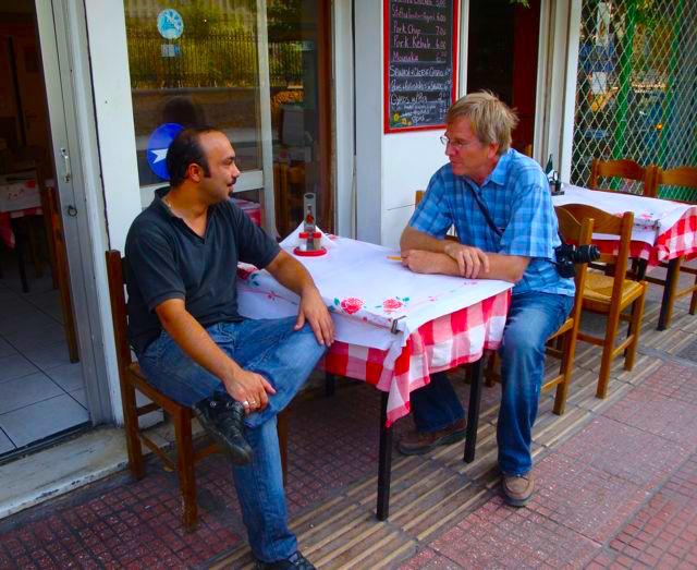 Rick Steves and Kosta at To Kati Alo