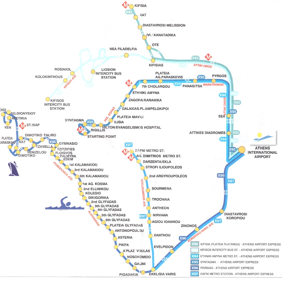 Athens Venizelos Airport Bus Map