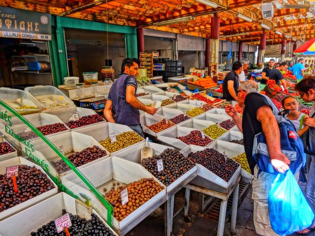 Olive shop in the Athens market