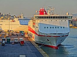 Greek Ferry in Pireaus