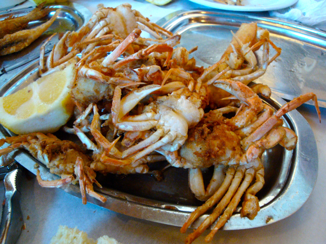 fried crabs, Pireaus