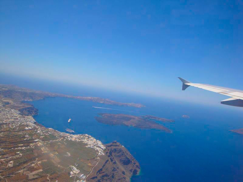 flight to santorini