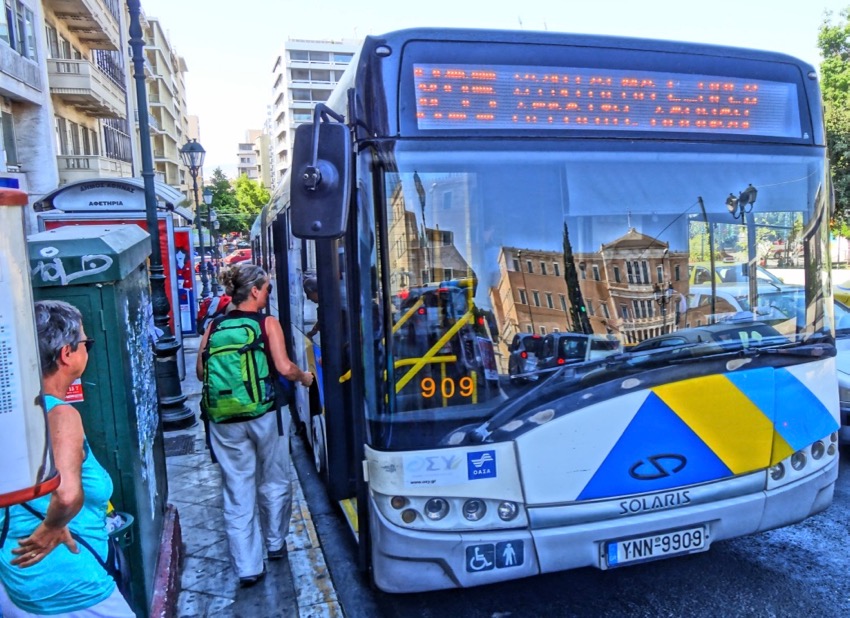 Buses to Athens Airport Terminals, ferry boats, Train Stations, Bus Stations and Downtown Athens