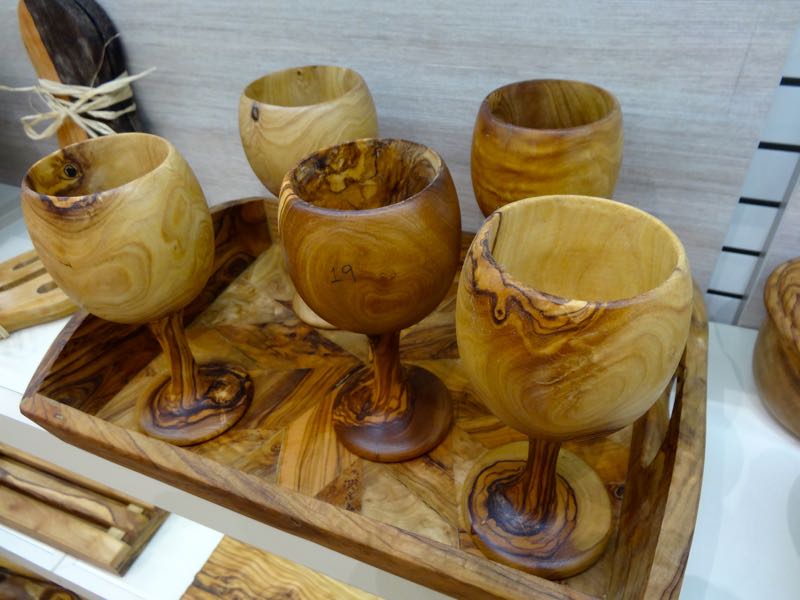 Olive wood goblets