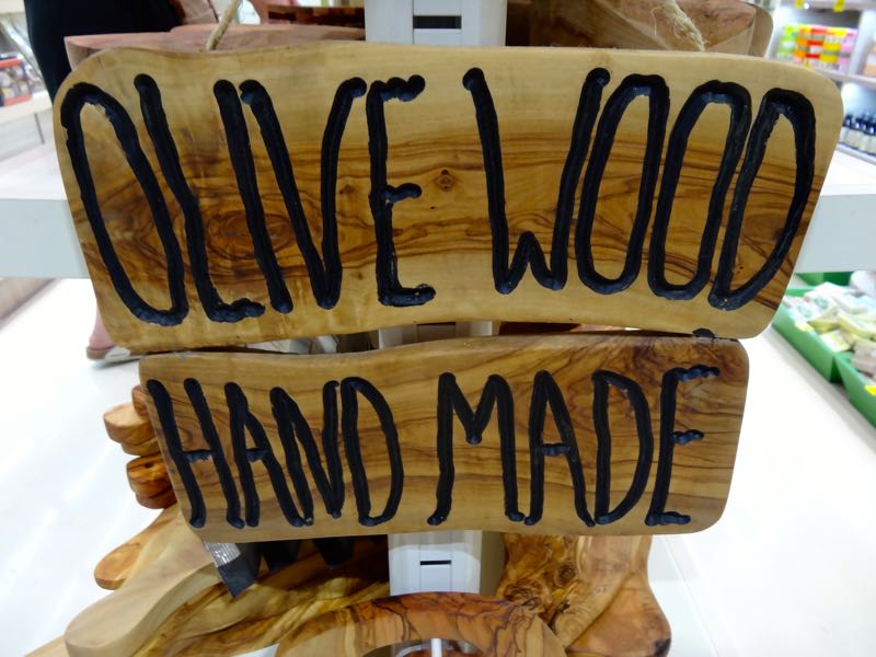 Olive wood sign