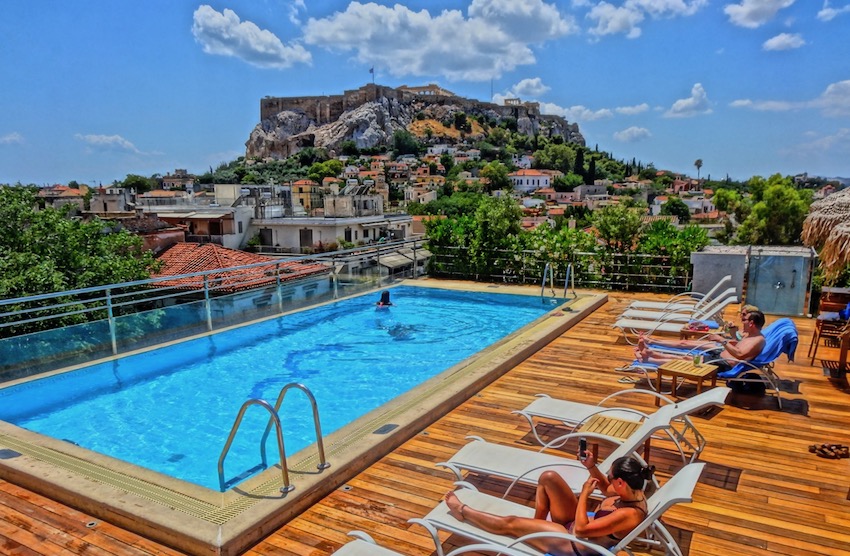 Electra Palace pool and Acropolis